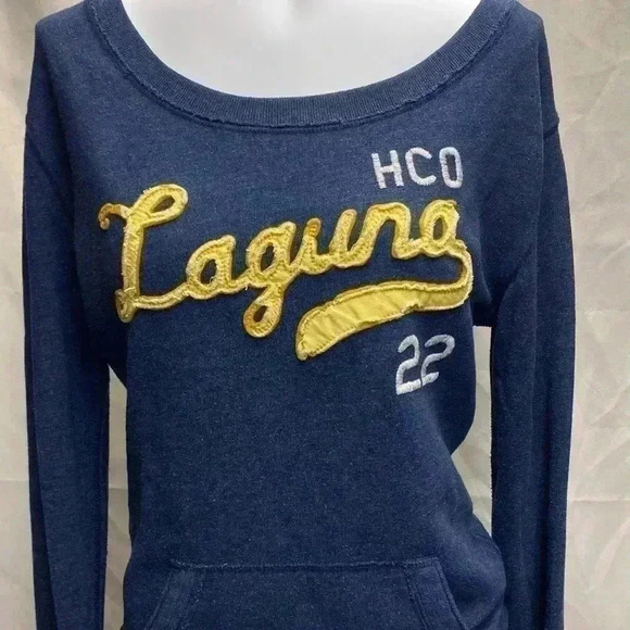 Hollister Long Sleeve Sweatshirt Size Small Navy Blue/yellow - Picture 2 of 3